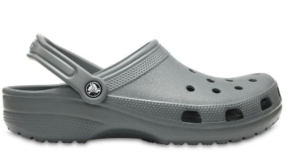 A grey shoe with a white backgroundDescription automatically generated